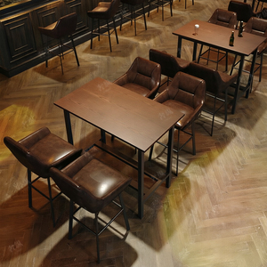 Ensemble table et chaises de bistrot musical style industriel durable et écologique 2026, canapé en cuir PU pour bar, salon, café, restaurant, <span class=keywords><strong>club</strong></span> - Product Image 3