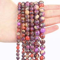 AsVrai U 6-10mm naturel multicolore Tang Sancai Turquoises perles de pierre rondes perles en vrac pour la fabrication de bijoux bracelet à bricoler soi-même fait à la main