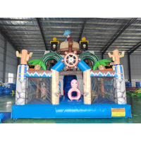 Toboggan pirate gonflable robuste avec double piste et château gonflable combiné, en PVC durable, aire de jeux extérieure