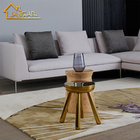 Tables basses rondes modernes pour salon, table d'appoint en bois, tabouret d'angle de canapé, table d'appoint