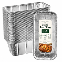 Moule à pain miniature en aluminium de 1 lb, jetable, pour pain aux bananes, gâteaux, pains de viande, pâtisserie et cuisson maison