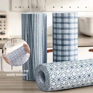 30*30 Lazy Printed Microfiber Cleaning Cloths Roll Printed Disposable Cleaning Rags Reusable Towel Microfiber Towel Rolls