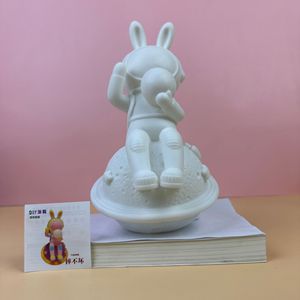 Figurines en vinyle PVC blanc faites à la main, poupées fluides, art créatif DIY, figurines en vinyle 3D irrégulières mignonnes de style dessin animé pour cadeaux de récompense - Product Image 3