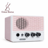 Amplifier Gitar Elektrik dengan Kontrol Drive Gain Tone Volume, Casing ABS, Sempurna untuk Speaker Ringan Luar Ruangan