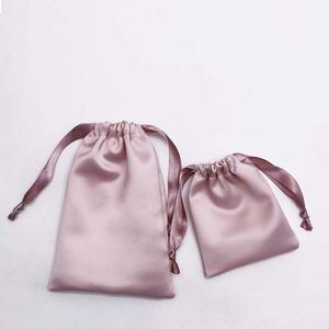 Pochette en satin personnalisée avec logo pour cheveux, vêtements, chaussures, bijoux, cosmétiques, cadeaux, emballage en satin de soie, sac de rangement pour perruques - Product Image 4