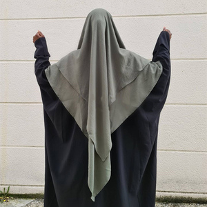 Khimar Hijab musulman à deux couches, taille unique, Abaya Hijab, vêtements de prière islamiques, couvre-chef, châle, femmes Khimar Jilbab Hijab - Product Image 5