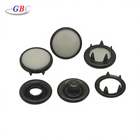 Kancing Tekan Mutiara 11.5mm Warna Gun Metal untuk Pakaian Premium, Tas Tangan, Denim