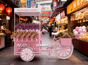 मोबाइल स्नैक कार्ट लौह कला फूल कार्ट ग्राउंड पुश स्टाल गाड़ी बाजार की स्टाल और प्रचार गतिविधि के लिए - Product Image 2