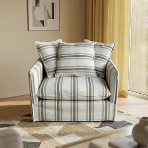 Fauteuil d'appoint moderne de luxe pour salon avec coussins moelleux et housses amovibles pour salon, chambre et appartement - Product Image 1