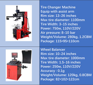 Kombination aus Reifenmontiermaschine & Radauswuchtmaschine für Autofelgen von 12" bis 26", Reifenmontagegerät, Radauswuchtgerät, Reifenwechsler - Product Image 2