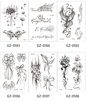 Nouveau Tatouage Temporaire 2064 en Gros, Longue Durée, à Base de Plantes, Sexy, pour Dos, Poitrine, Bras, Écologique, Non Toxique, Autocollant de Tatouage Indien pour le Visage