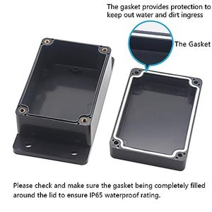 Junction Box ABS Plastic Waterproof IP65 <strong>Universal</strong> Electrical Boxes Project <strong>Enclosure</strong> With Fixed Ear Black 100 X 68 X50 - Product Image 2