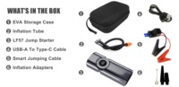 Batterie de démarrage d'urgence 20000mAh avec compresseur d'air intégré et booster de batterie au lithium pour voiture