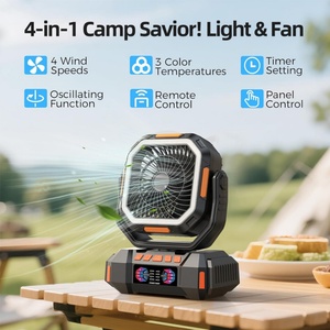 40000mAh Ventilador Recargable 4 Speed <b>Portable</b> Solar Rechargeable Fan with Lamp Powerbank Camping Outdoor <b>Table</b> Ventiladores - Product Image 5