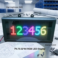 Module d'affichage LED RGB programmable 64*32 pixels P4.75 TCP/IP, panneau d'affichage LED SMD avec boîtier en acier pour affichage LED de parking