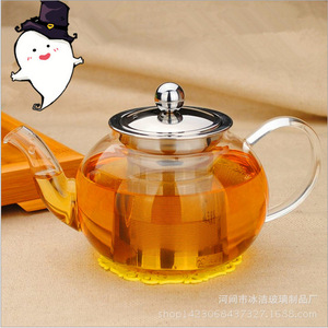 Tetera de vidrio de 1.8L con filtro de acero inoxidable para servir té, uso en fiestas, tapa transparente incluida - Product Image 2