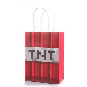 Bolsa de regalo de papel impresa con logotipo personalizado de píxeles del alfabeto TNT colorido, nuevo bolso de moda para jugadores de <span class=keywords><strong>Minecraft</strong></span> - Product Image 5