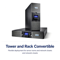 Système d'alimentation sans interruption (ASI) Eaton série 9PX, type rack/tour, avec batterie de secours et stabilisation de tension interchangeable, capacité 1000 Wh, modèle 9PXEBM48RT2U