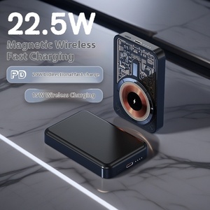 Batterie externe sans fil ultra-mince transparente 15W à charge rapide magnétique, entrée Type-C PD20W, Li-Polymère 10000 mAh - Product Image 2