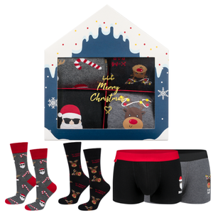 Calzoncillos bóxer con estampado navideño a la moda personalizados para hombres y niños, calcetines XMS bonitos sólidos y transpirables de secado rápido para uso diario - Product Image 1