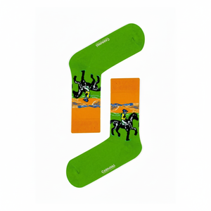 Colorful <b>Socks</b> Race Horse Jockey Pattern Customizable Logo Anti-Bacterial Diabetic Features Long Length Sublimation Techniques - Product Image 2