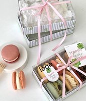 Boîte à biscuits personnalisée avec impression écologique, couvercle transparent et base, mini boîte à biscuits au chocolat et aux fruits pour pâtisserie