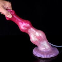 Bunter Silikon-Analdildo mit Riemen, Weicher Flüssigsilikon-Vibrator, Wasserdicht IPX6, Saugnapf, Realistisches Gefühl, für Paare