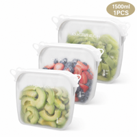 Sac de conservation alimentaire en silicone à fermeture magnétique rapide sans BPA, récipient de stockage alimentaire pour la cuisine, sac de congélation à fermeture éclair