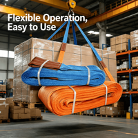 Sangle de levage en polyester légère et flexible 1T 2T 3T 5T 8T 10T, facile à utiliser, pour le levage et le déplacement d'équipements lourds