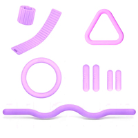 Kit d'équipement de Pilates et de yoga pour entraînement à domicile : Tapis de yoga, anneau, ballon, bandes de résistance, accessoires de fitness pour poignets, chevilles et bracelets