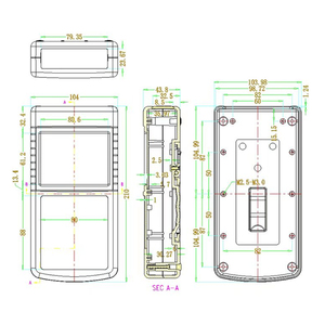 Nova Chegada 2xaa Bateria Titular Gabinete De Plástico Portátil 210*104*44mm CHH36 Abs Instrumentação Caixa Caso Pcb Cabo - Product Image 5