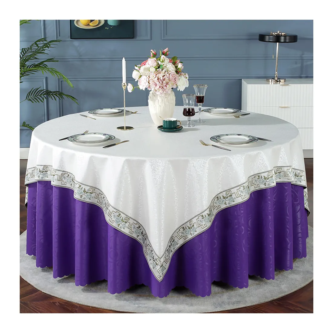 Customized outdoors Birthday Party hotel Wedding banquet Christmas decoration Supplies Waterproof Rectangle Round tablecloth