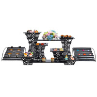 Offre Spéciale Présentoirs à Pâtisserie Noirs pour Buffet, Supports à Fruits de Mariage Skyline de Couleurs Variées à 4 Niveaux pour Décoration de Table en Verre