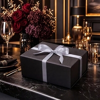 Boîtes en carton noir avec nœud papillon, coffret cadeau artisanal, boîtes en papier magnétiques pliables exquises pour les petites entreprises