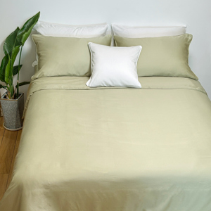 Ensemble de draps de lit rafraîchissants en lyocell d'eucalyptus 100% certifié Oeko-Tex, ultra doux et soyeux, 300T 400T - Product Image 1