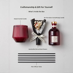 Coffret Cadeau Luxe Fait Main Élégant Parfum Glycine Bougie Parfumée Rose Éternelle Diffuseur à Bâtonnets Parfum Durable Maison - Product Image 1