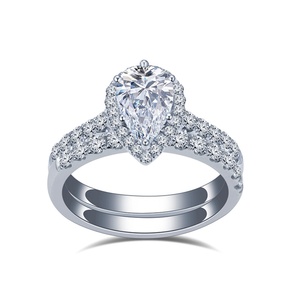 Juego de Joyería de Oro Sólido de 14k de Alta Calidad con Certificado IGI, Anillo con Diamante Cultivado en Laboratorio de 1CT en Forma de Pera para Aniversario - Product Image 1