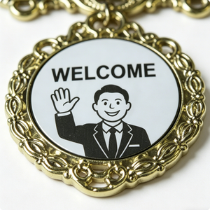 Placas de Identificación Personalizadas para Empleados, Estilo Retro, Metálicas, Doradas, con Diseño Hueco, Tipo Colgante, para Graduación y Aniversario - Product Image 4