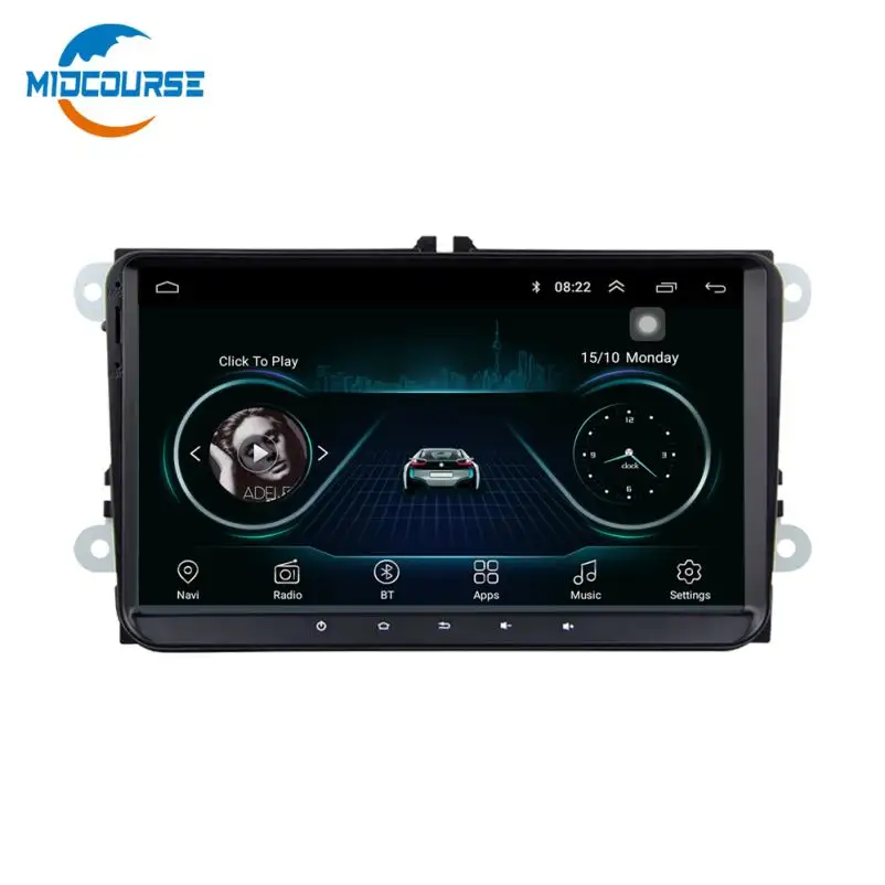 MIDCOURSE Factory 6.2'' 2din 0 Android 8.1 with DSP IPS Car DVD Radio Player for Seat Ibiza 2009-2013 Multimedia GPS with 1+16G