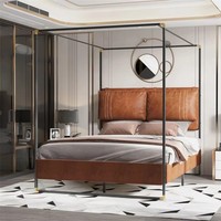 Dortoir d'étudiant moderne et solide de haute qualité lit double en métal lit en fer forgé design lits en métal de taille queen