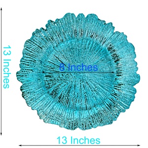 مخصص 13 بوصة ضوء الشعاب المرجانية الأزرق ، طاولة الزفاف الأنيقة ، ديكورات الحفلات ، شاحن لوحة الشعاب المرجانية البلاستيكية الفاخرة - Product Image 6