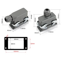 Conector Rectangular de Alta Resistencia BYLJQ de Aleación de Cobre HE-016/HE-020, Enchufe de Alimentación Industrial y de Aviación IP65 Macho y Hembra