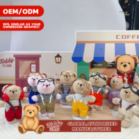 Boneka Beruang Teddy Lucu Bahan Katun Lembut Custom dengan Aksesoris Pakaian untuk Anak Laki-laki dan Perempuan Kemasan Kantong OPP