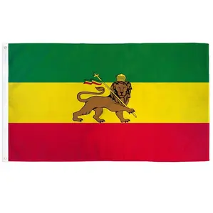 Drapeau éthiopien en Polyester, 3x5, imprimé, livraison rapide, Lion d'ethiopie, fanion, intérieur et extérieur