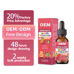 Gouttes multivitaminées pour enfants certifiées biologiques, vitamines liquides avec <span class=keywords><strong>vitamine</strong></span> <span class=keywords><strong>D</strong></span> pour nourrissons et tout-petits, saveur naturelle sans sucre - Product Image 1