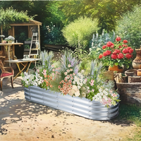 Jardinières surélevées ovales en métal de style américain moderne, écologiques, pour la décoration de la maison, kit de jardinières, supports de fleurs pour le sol