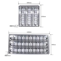 OEM 3x9w 4x9w Lumière de grille LED 100-277V Montage à persiennes 60x60 600x600mm T8 Lumière de grille indirecte LED pour bureau
