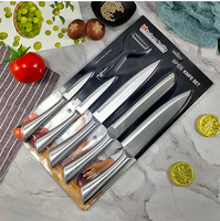 Ensemble de 6 couteaux en acier inoxydable à manche creux en fer à cheval, multi-usages pour cuisine et ménage, couteau à fruits et à pain, vente en gros OEM