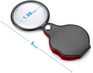 10X Prix de Gros Promotionnels Loupe de Poche Pliante en Verre avec Étui en Cuir Portable - Product Image 3