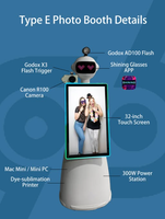 Robot Humanoides de Fotomatón en Oferta Caliente 2026 con Pantalla de 32 Pulgadas, Cámara y Impresora para Fiestas